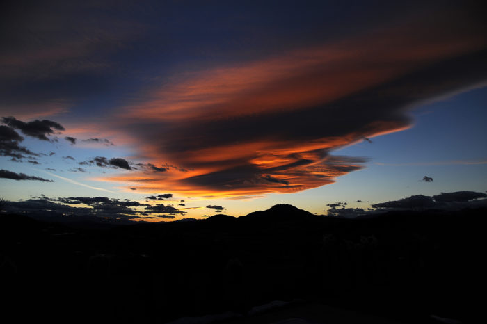 Karawanken im Abendrot mit Wolkenstimmung